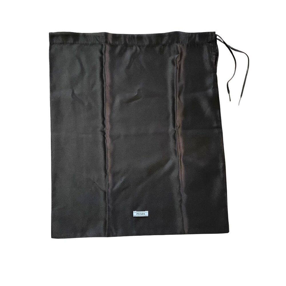 Prada Black Satin Drawstring Dust Bag 15.5"x13.75" For Shoes Or Handbags